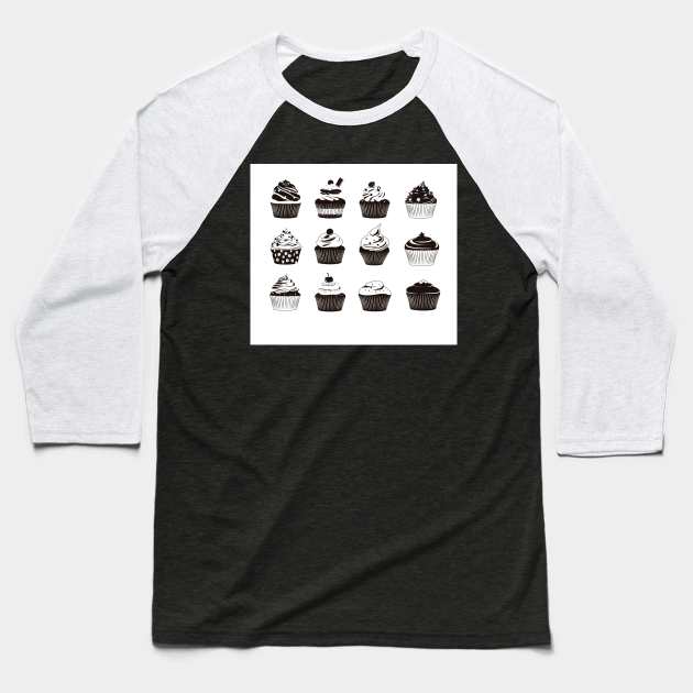Different kind of Cupcakes Baseball T-Shirt by EarlAdrian
